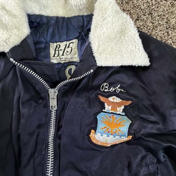 Vintage B-15 U.S. Air Force Bomber Jacket Massachusetts Patch Small - Picture 6 of 12